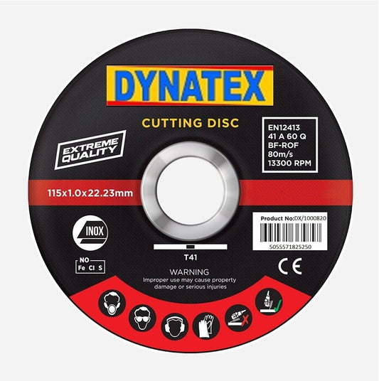 Cutting Disc Ultra Thin Single Stainless Steel 115mm OD 1mm x Thin 22.2mm ID