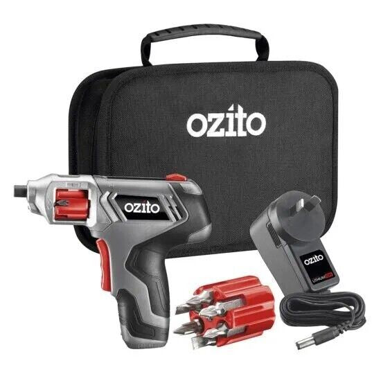 Cordless Screwdriver Lock and Load Auto Screwdriver 3.6V 1.5Ah Li-Ion Ozito NEW