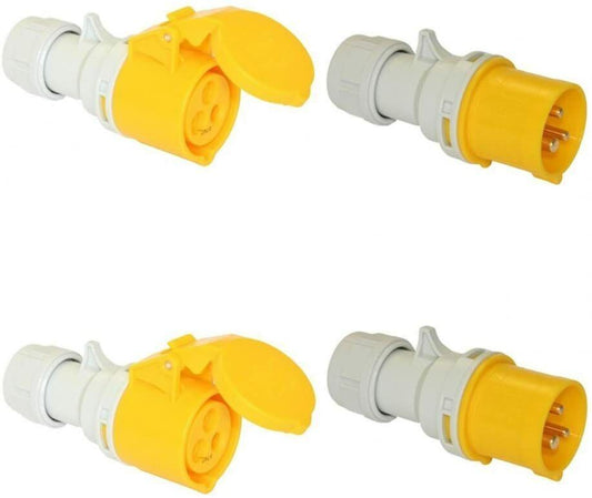 Site Trailing Plug &amp; Socket 16 Amp 110 Volt 2 Sets 110v 16A PCE Quick Twist Lock 3001743 2x672 2x650