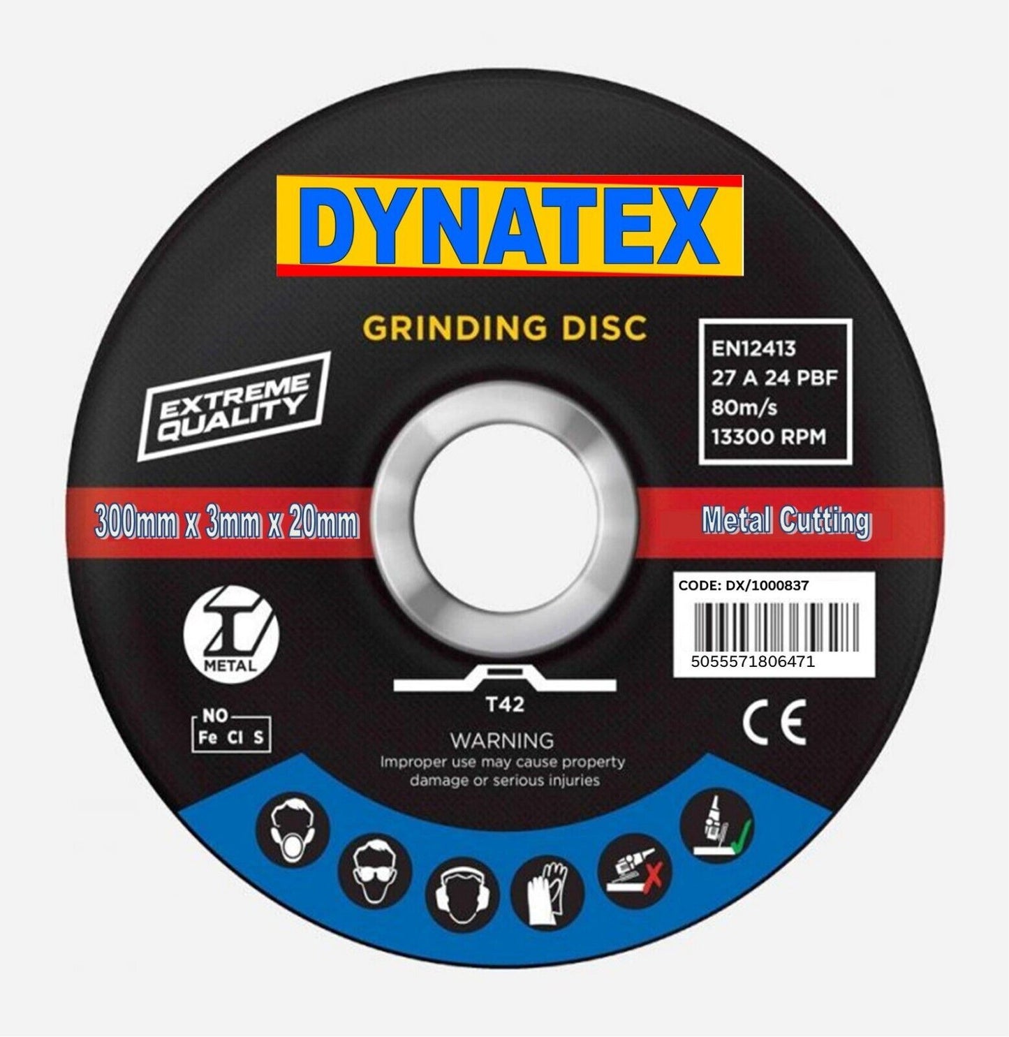 Metal Cutting Disc Inox Abrasive 300mm x 3mm x 20mm For Petrol Cut Off Saw