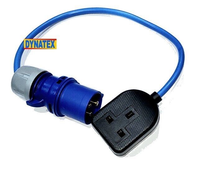 Generator Fly Lead 16 Amp Plug To 13A Socket Caravan Hook Up Power Cable NEW