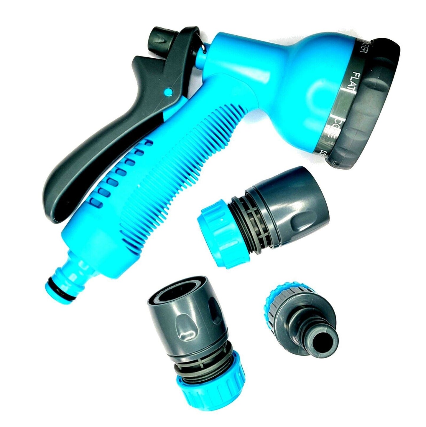 Garden Hose Spray Nozzle Gun Water Pipe 8 Multi Pattern Speed Click Connector 1402726